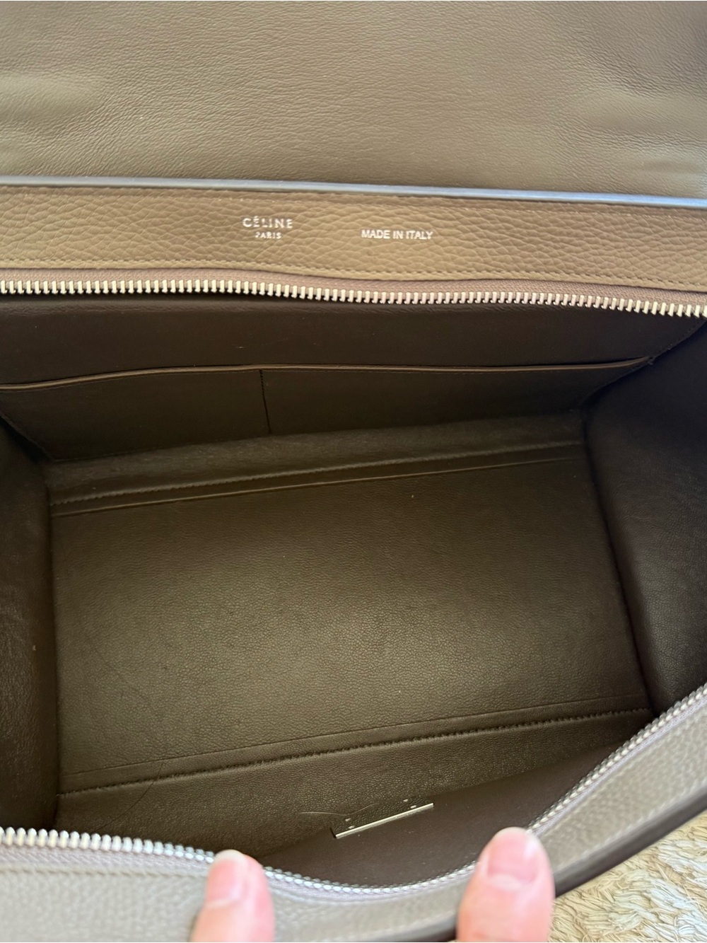 Celine Olive Brown Leather Top-Handle Satchel Size Small - Picture 4 of 7